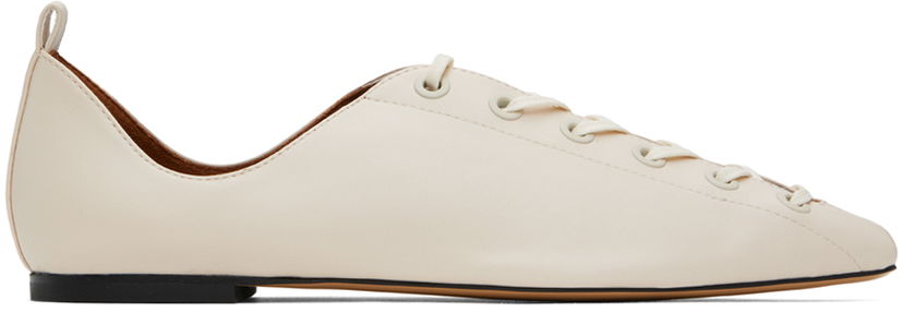 Superge in čevlji Stella McCartney Terra Laced Ballerina Flats Bež | 810411KP027