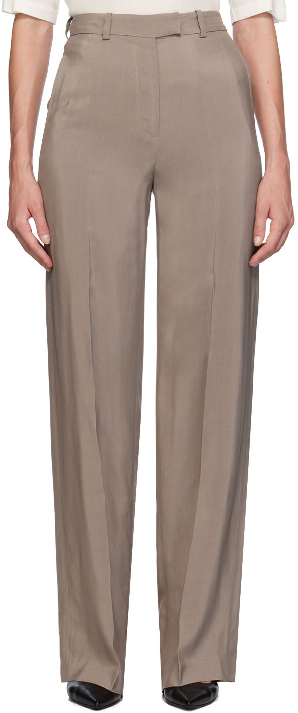Hlače Anine Bing Anine Bing Dolan Wide-Leg Trousers Bež | A-03-3343-TPU23
