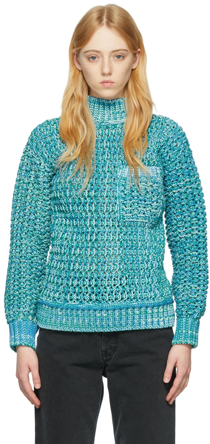 Pleteni pulover Ambush Knit Cotton Turtleneck Turkizna | BMHA009S22KNI0014300