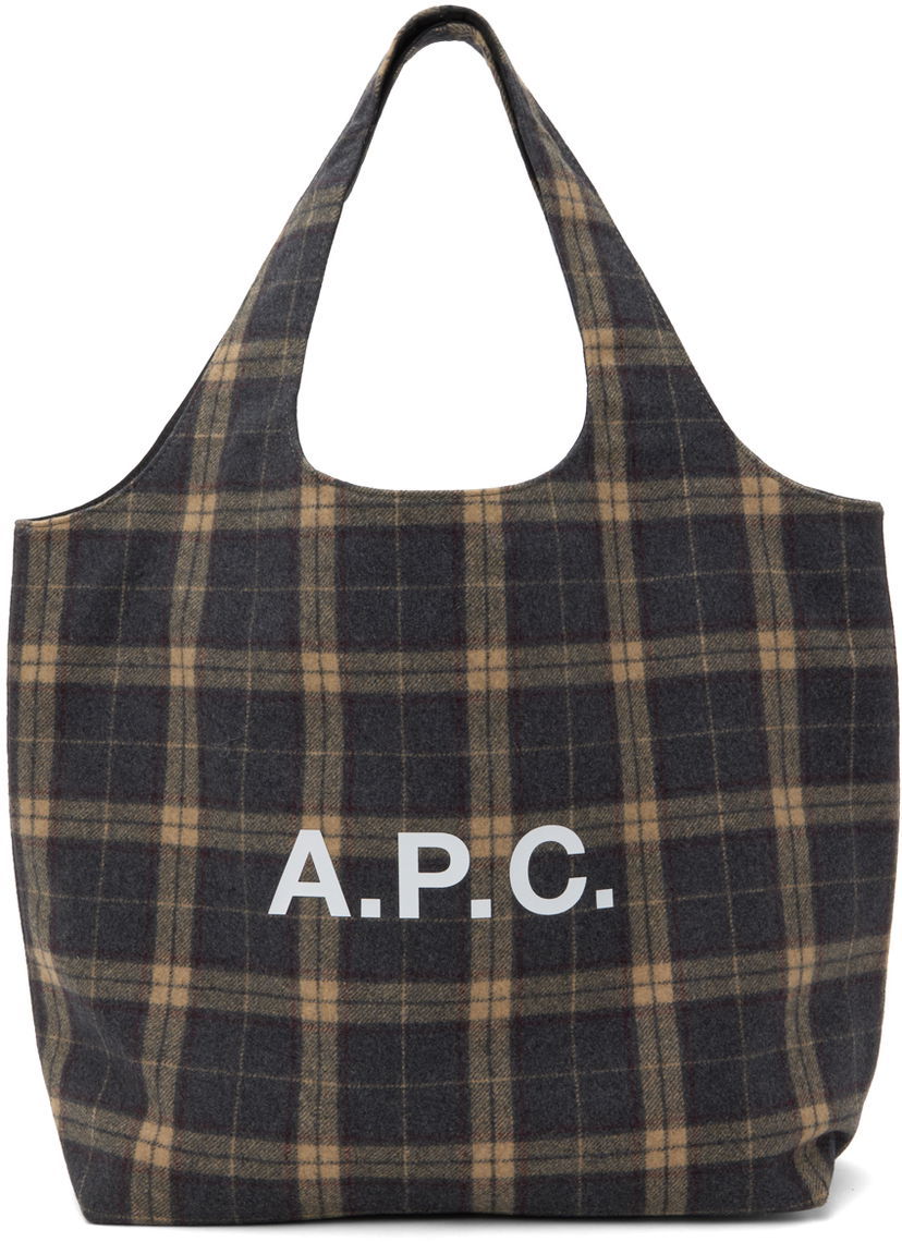 Tote bag A.P.C. A.P.C. Ninon Small Plaid Tote Rjava | WOARS-M61565