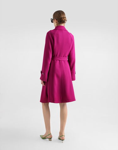 Plašči Dolce & Gabbana Dolce & Gabbana Single-Breasted Wool Crepe Coat with Belt Roza | F0GHETFU2TZR0718, 2