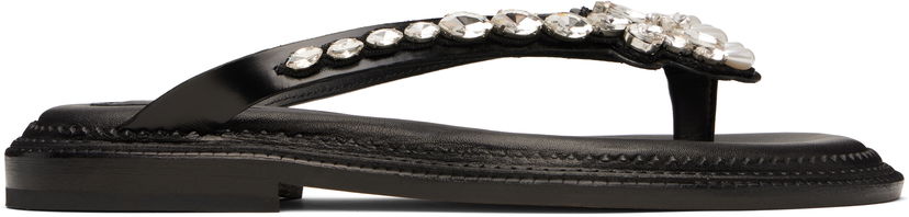 Superge in čevlji Simone Rocha Simone Rocha Embellished Flower Flip-Flops Črna | SLD54B 0740