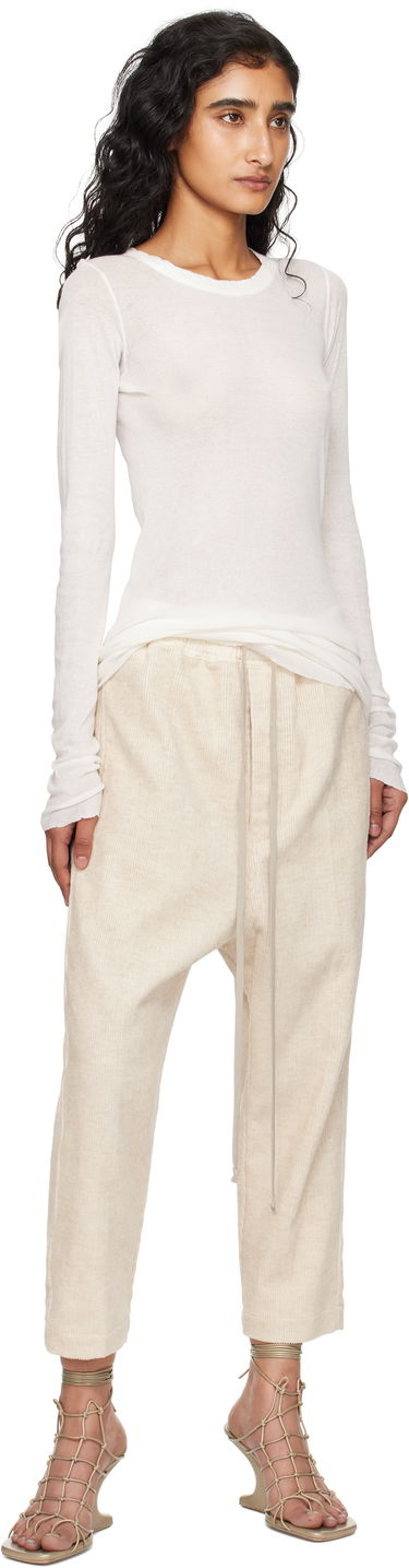 Hlače Rick Owens Rick Owens Concordians Drawstring Astaires Trousers Bež | RP02E4303 MLC, 3