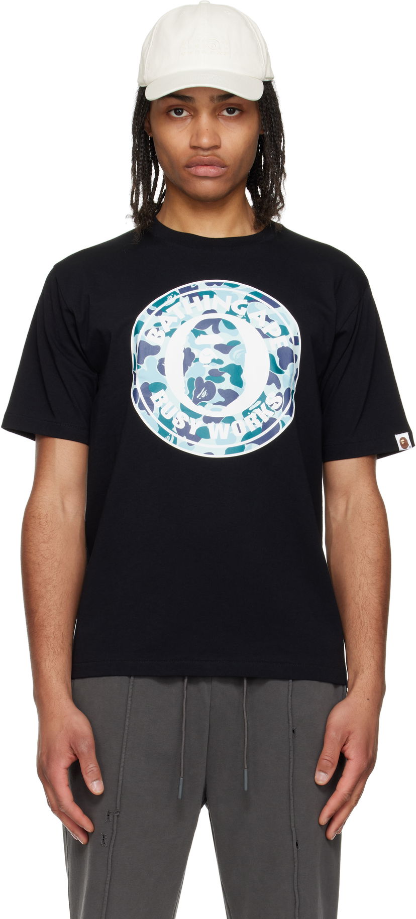 Majica BAPE A Bathing Ape ABC Camo Busy Works Graphic Tee Črna | 001TEL301006M