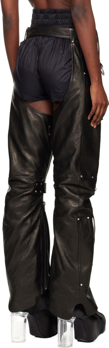 Hlače Rick Owens Concordians Leo Prothmann Edition Chaps Leather Trousers Črna | RO02E4436 LNV, 2