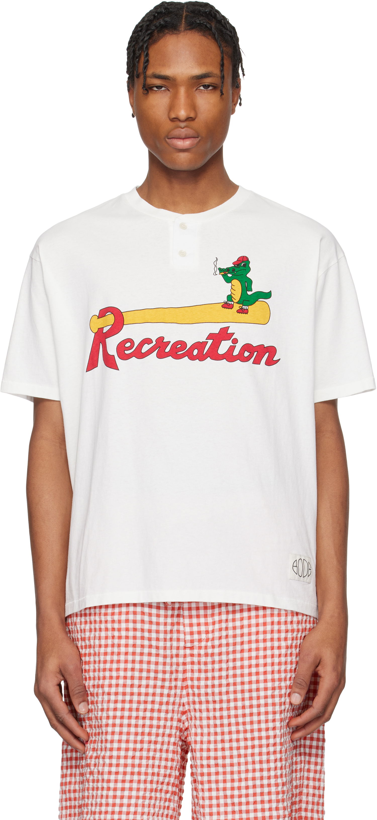 Majica Bode Bode Reptile Rec Henley T-Shirt Bela | MRS25CS029, 0