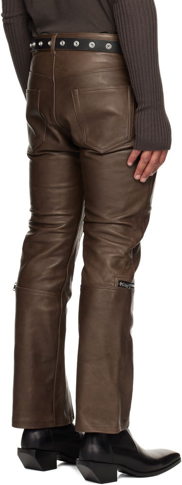 Hlače Rick Owens Rick Owens Concordians Headon Multi-zip Leather Pants Rjava | RR02E1329 LHOSJP, 2