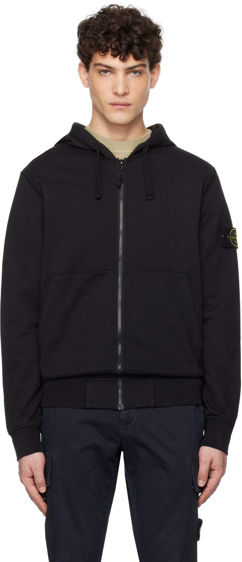 Pulover Stone Island Diagonal Fleece Old Effect Hoodie Črna | K1S156100042S0051