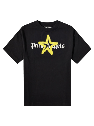 Majica Palm Angels Star Sprayed Logo Tee Črna | PMAA001C99JER0241018