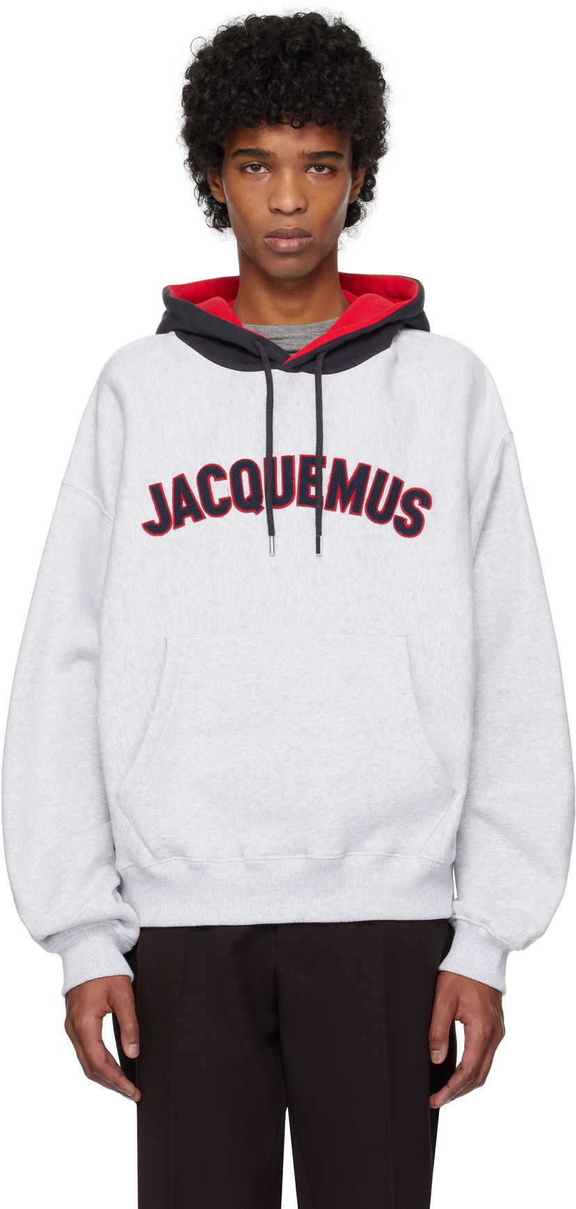 Pulover Jacquemus Jacquemus 'The Baseball' Hoodie Siva | 25E255JS311-2462