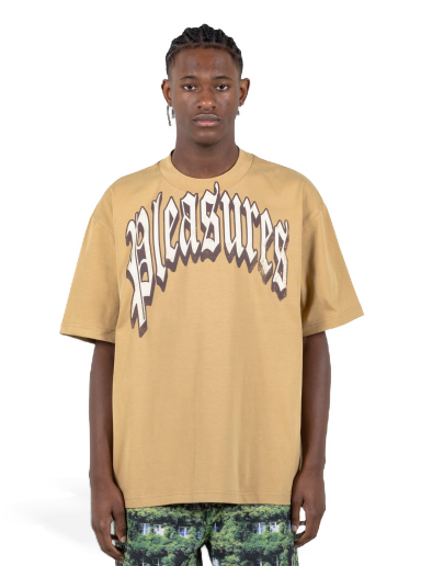 Majica Pleasures Twitch Heavyweight Tee Khaki Bež | P23SP028-KHAKI