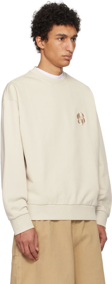 Pleteni pulover BOSS Mercerized Cotton Sweatshirt Črna | 50533075, 4