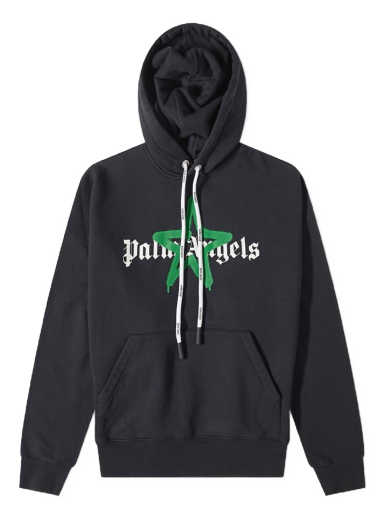 Pulover Palm Angels Star Sprayed Logo Popover Hoody Črna | PMBB058C99FLE0071055