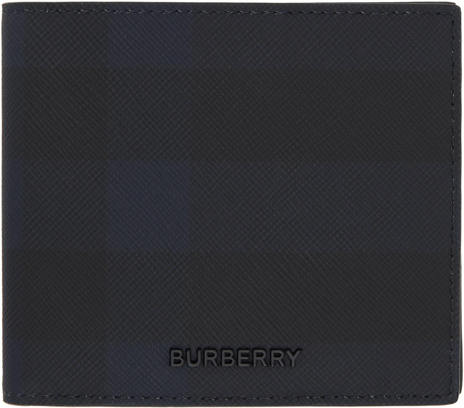 Denarnica Burberry Check Bifold Leather Wallet Črna | 8073280, 0