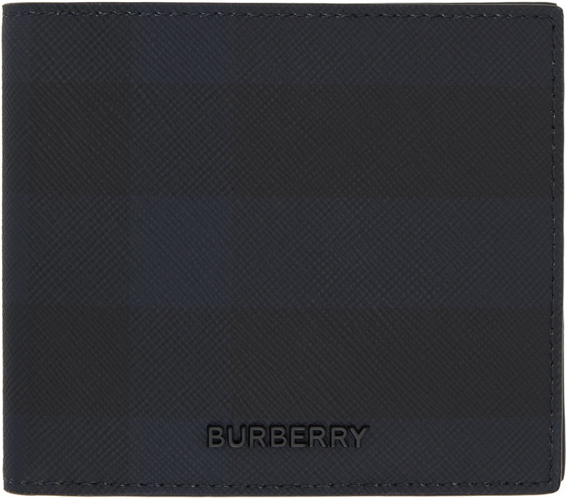 Denarnica Burberry Check Bifold Leather Wallet Črna | 8073280