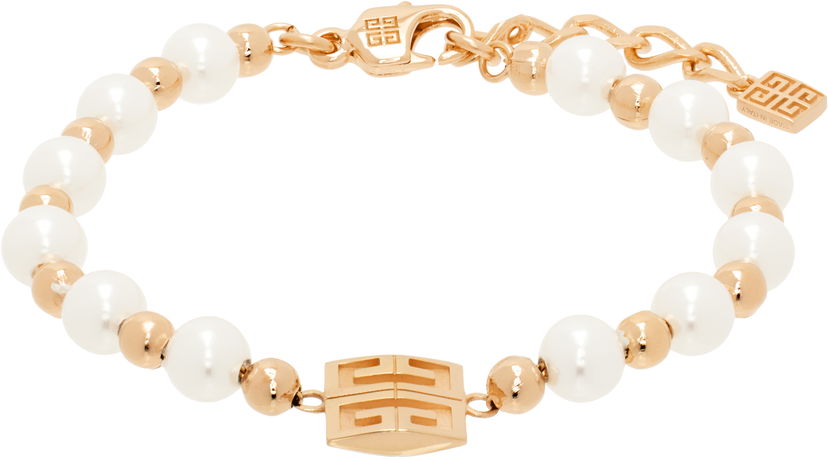 Zapestnica Givenchy Pearl & Gold-Tone 4G Logo Bracelet Kovinski | BF20HNF03U645