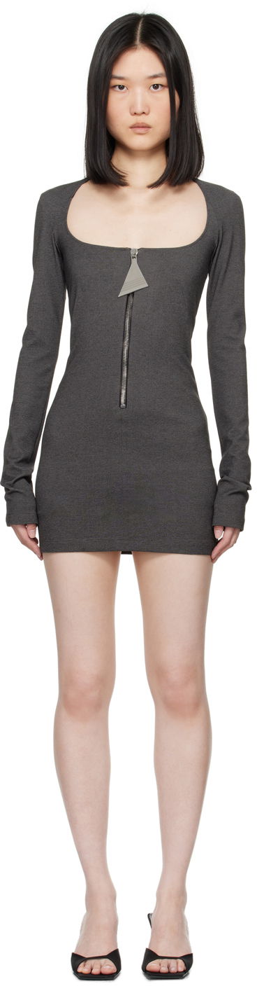 Obleke The Attico Attico Half-Zip Mini Dress Siva | 247WCA312 RY02