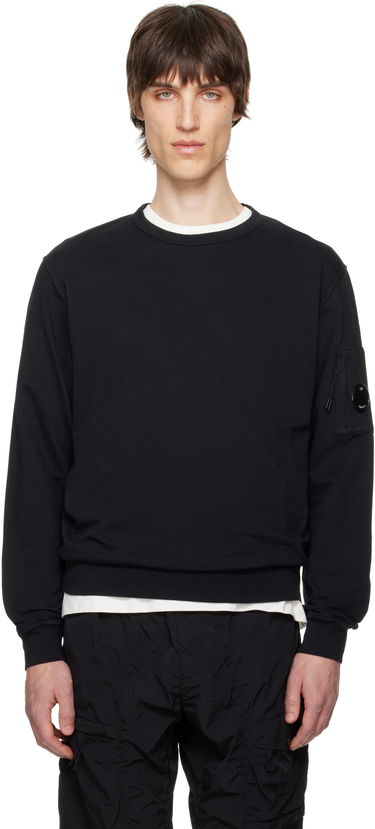Pleteni pulover C.P. Company C.P. Company Light Fleece Crewneck Sweatshirt Črna | 18CMSS019A-002246G, 0