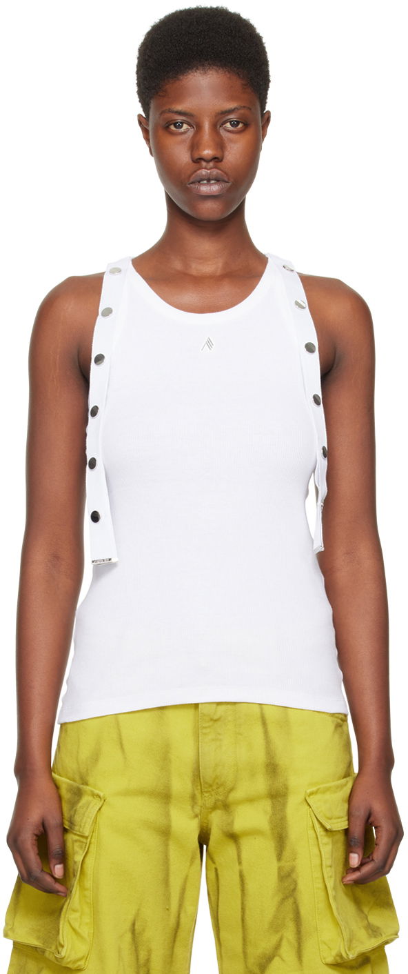 Majica brez rokavov The Attico Attico Studded Tank Top Bela | 241WCT229 J038