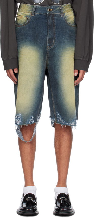 Kavbojke We11done Washed Denim Raw Edge Shorts Modra | WD-DP2-24-315-M-BL, 0