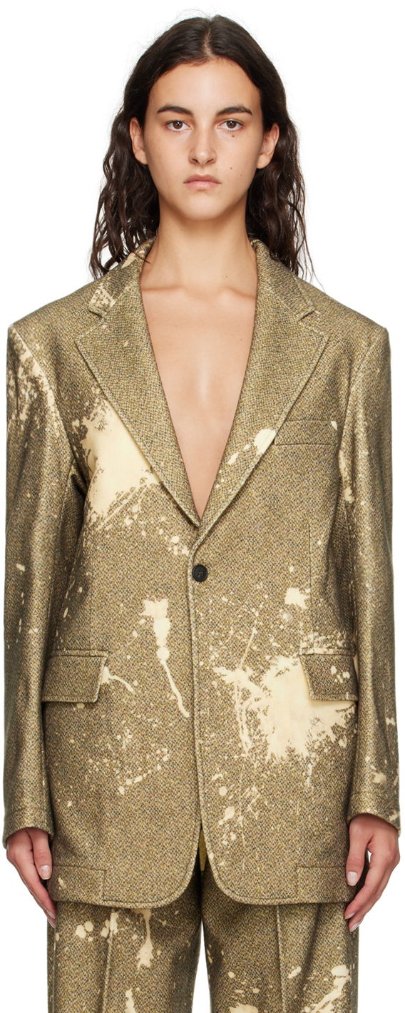 Jakna R13 R13 Bleach-Splatter Blazer Rumena | R13WR020-R271A