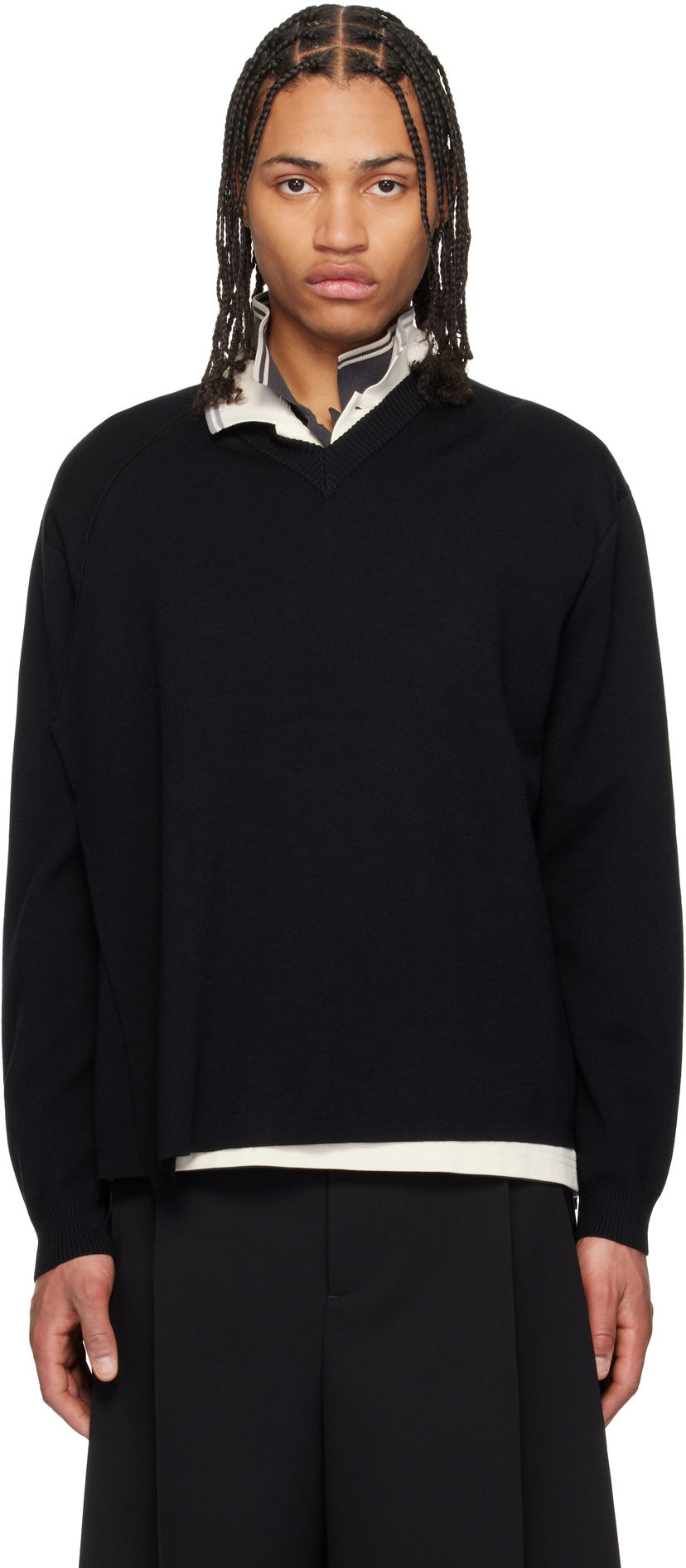 Pleteni pulover Craig Green Craig Green Flag Knit Sweater Črna | CGSS25CKNJU57