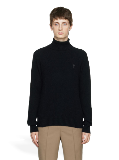 Pleteni pulover AMI Turtleneck Črna | HKS407.005