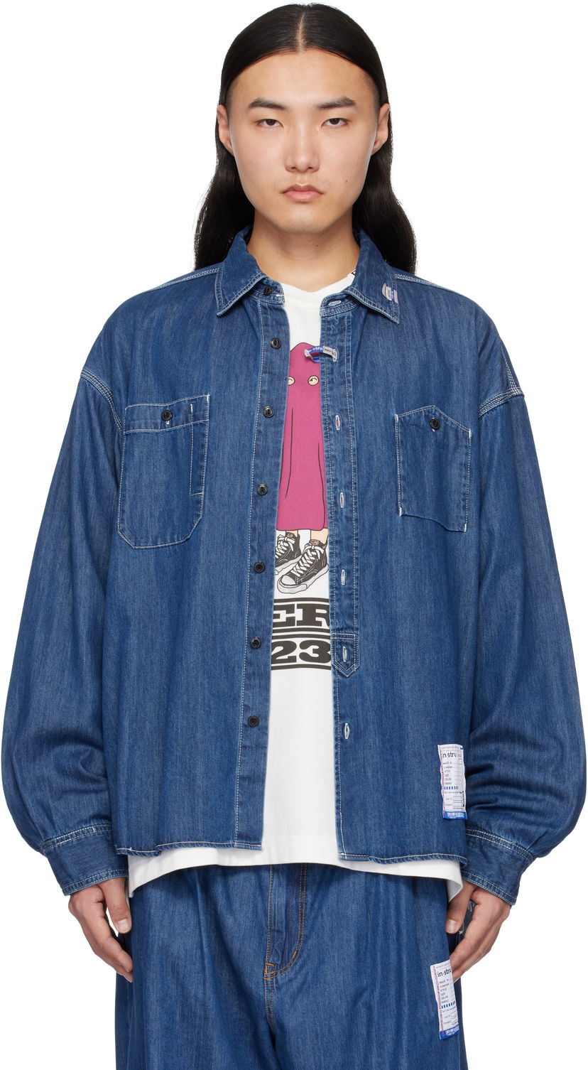 Srajce Maison MIHARA YASUHIRO Maison MIHARA YASUHIRO Cotton Tencel Long-Sleeve Denim Shirt Modra | I12SH002