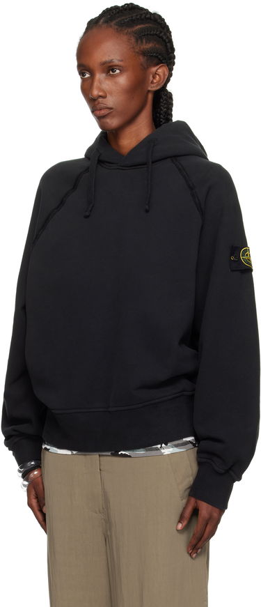 Pulover Stone Island Brushed Organic Cotton Fleece Hoodie Črna | K2S15 6100023 S0A20, 3