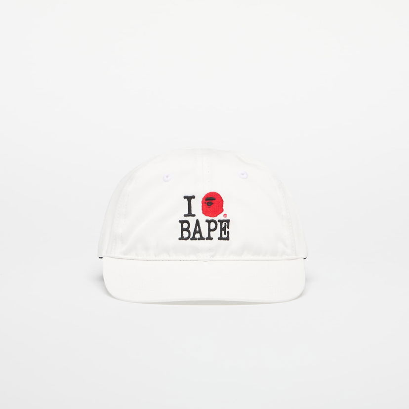 Kapa BAPE A BATHING APE Logo Cotton Twill Cap Bela | 001CPL301314MWHT