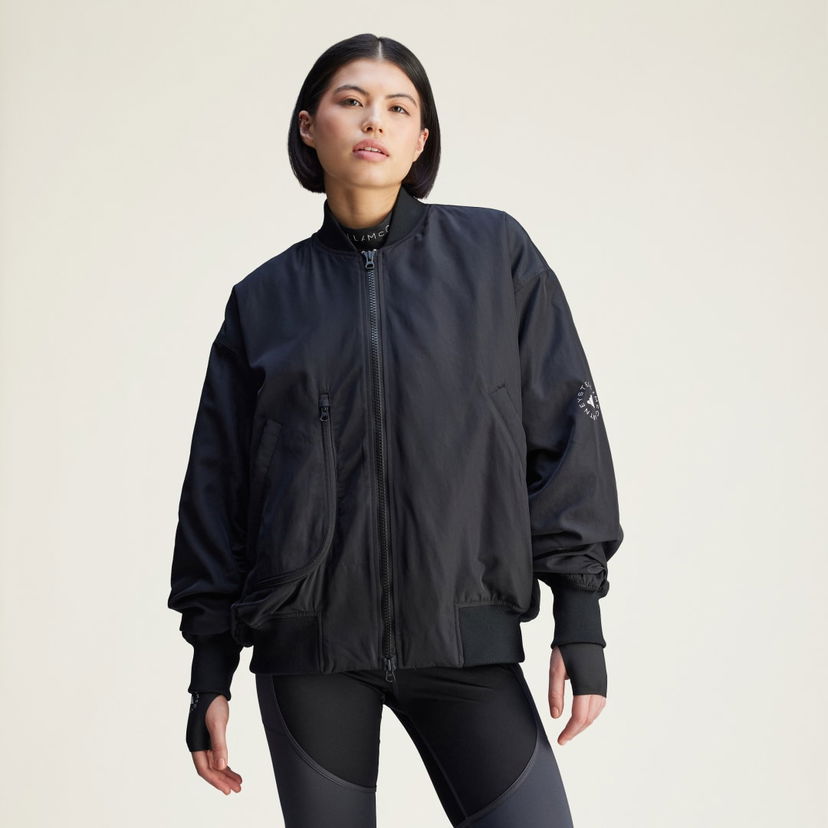 Bomber jakna adidas Performance Stella McCartney True Nature Woven Bomber Jacket Črna | JF8466