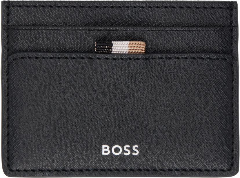 Denarnica BOSS Leather Card Holder Črna | 50536751