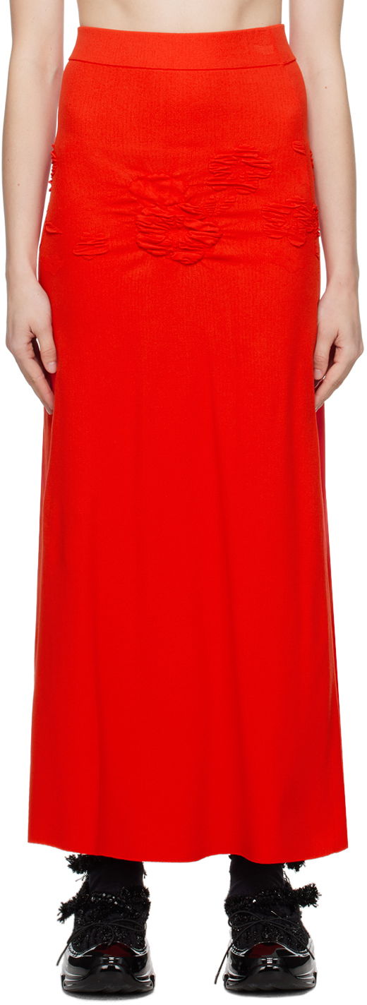 Krila Cecilie Bahnsen Cecilie Bahnsen Villa Midi Skirt Rdeča | 1.24KNI56004 VILLA SKIRT