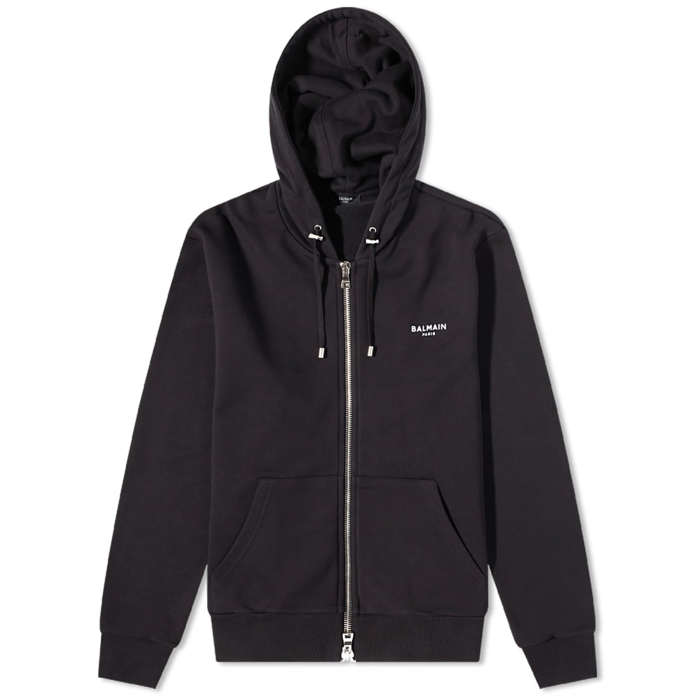 Pulover Balmain Flock Zipped Hoody Črna | AH1JX000BB04-EAB, 0