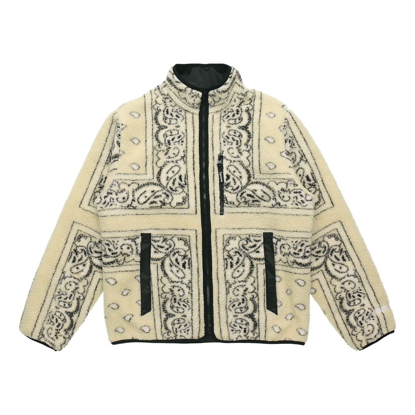 Jakna Supreme Supreme Reversible Bandana Fleece Jacket Bež | SUP-FW19-344