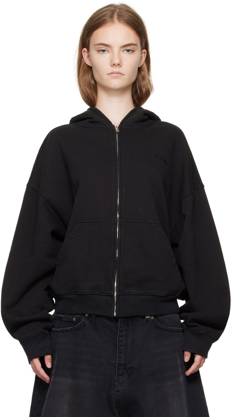 Pulover We11done We11done Cropped Zip-Up Hoodie Črna | WD-TJ2-24-853-U-BK, 0
