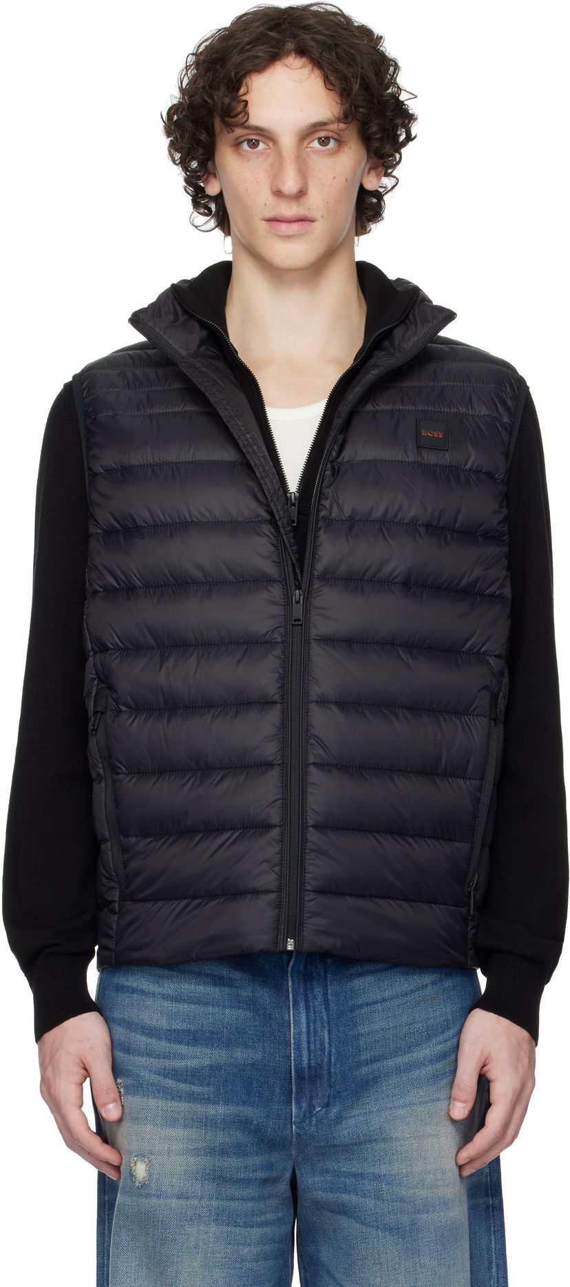 Telovnik BOSS BOSS Packable Water-Repellent Puffer Vest Črna | 50530966