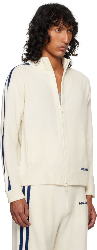 Pleteni pulover DSQUARED2 Dsquared2 Zip-Up Knit Sweater Bela | S74HA1437_D13051, 1