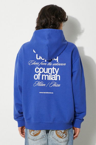 Pulover Marcelo Burlon Slogan Comfort Hoodie With Print Modra | CMBB106F24FLE0064501, 0