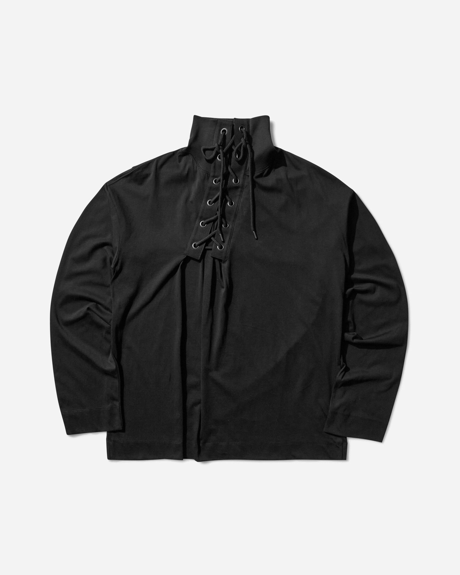 Majica Dries Van Noten Mock Neck Long Sleeve T-Shirt Črna | 252-021115-2603 900, 1