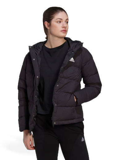 Puhovka adidas Originals Helionic Hooded Down Jacket Črna | HG8747