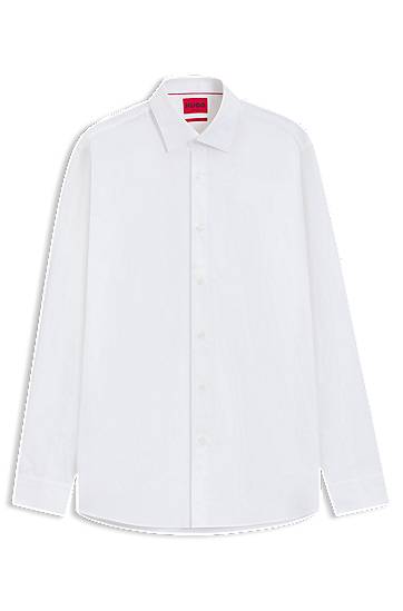 Srajce BOSS Modern-Fit Easy-Iron Cotton Poplin Shirt Bela | 50519812