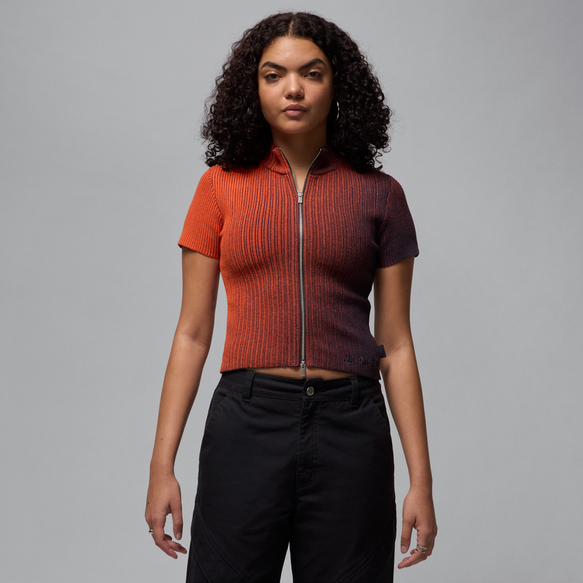 Pleteni pulover Jordan Air Jordan Knitted Zip-Up Top Oranžna | HF9438-540