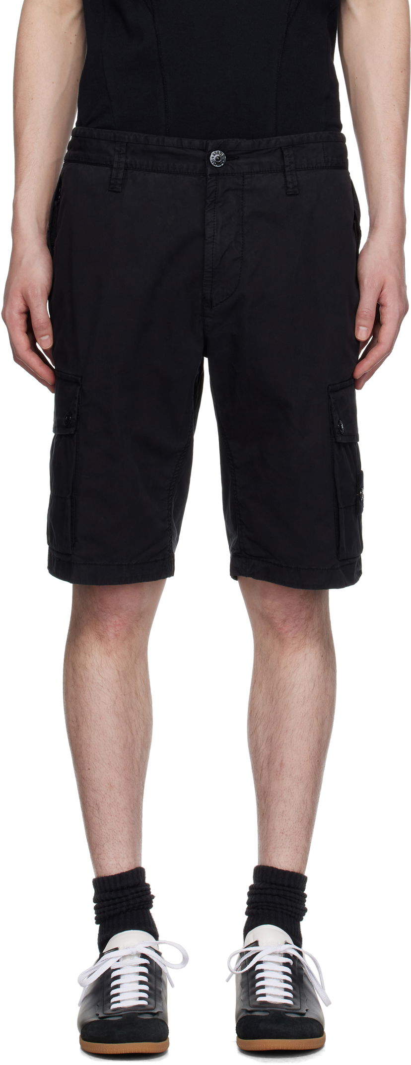 Kratke hlače Stone Island Stone Island Supima Cotton Twill Stretch-TC Cargo Shorts Črna | K1S15L100011S0010