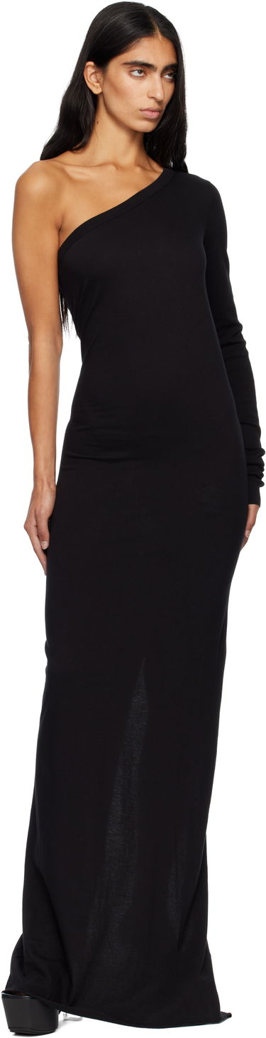 Obleke Rick Owens DRKSHDW Concordians Ziggy One-Shoulder Maxi Dress Črna | DS02E7511 RN, 3