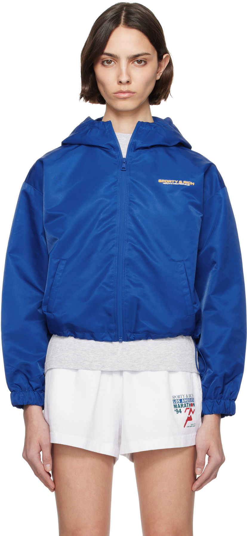 Vetrovka Sporty & Rich Sporty & Rich Bold Health Nylon Windbreaker Jacket Modra | JA017622324BL67