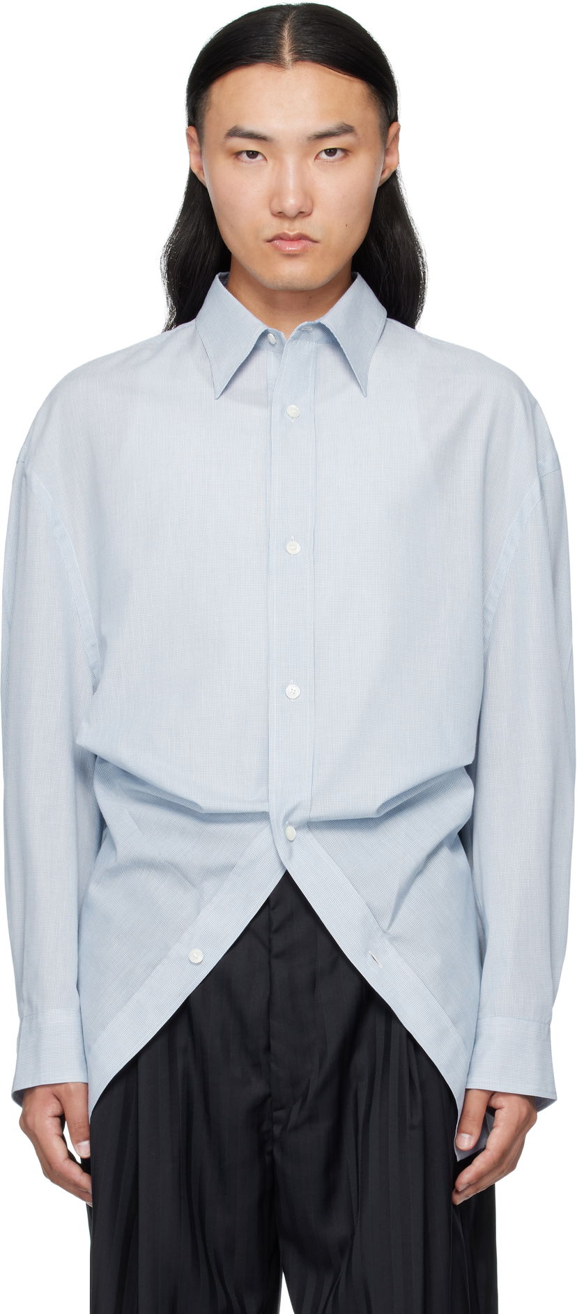 Srajce HED MAYNER Hed Mayner Modified Shirt Modra | HMMB60013A-HB166
