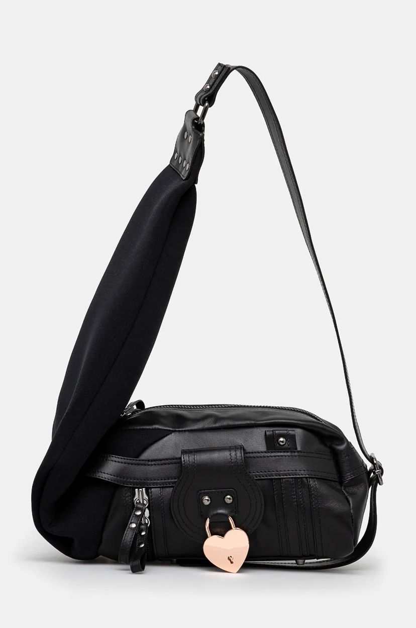 Torbica Ottolinger Ottolinger Mini Neoprene Leather Heart Lock Bag Črna | 2227210299