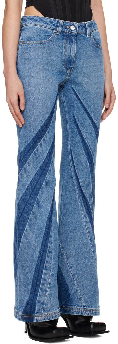 Kavbojke Dion Lee Darted Bootcut Jeans Modra | A2328PS24, 1