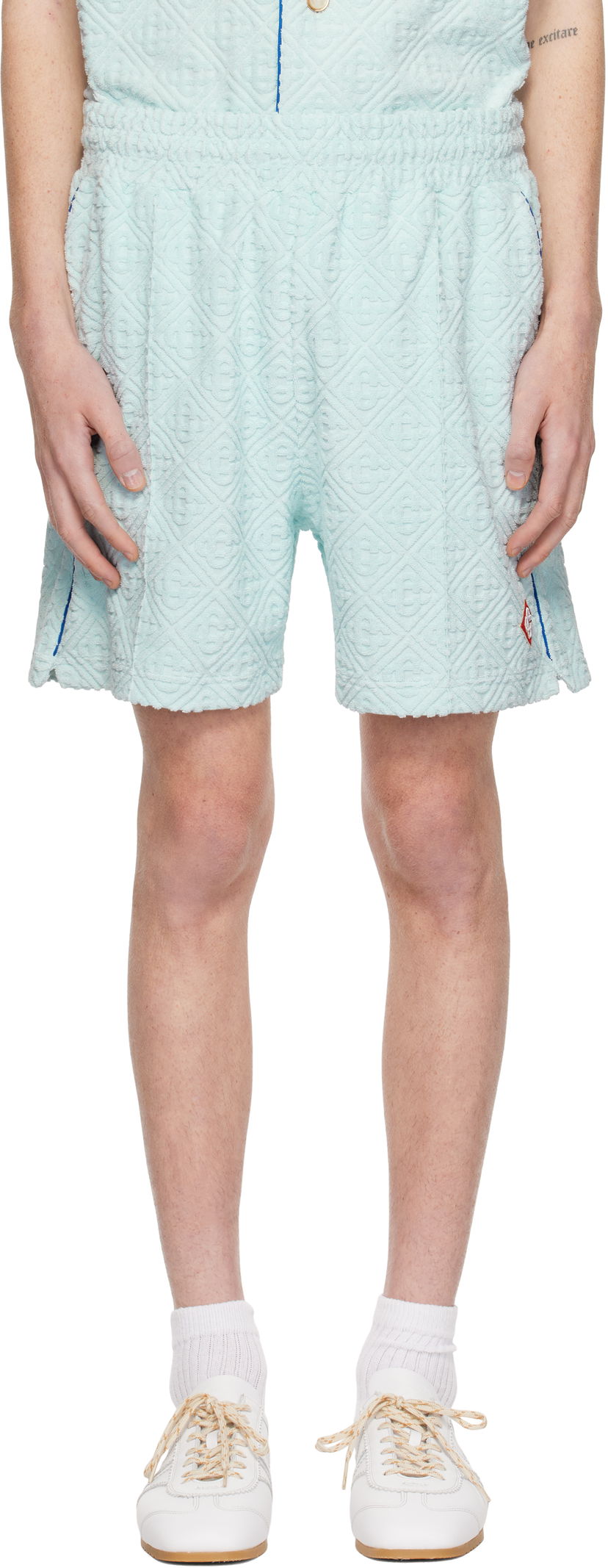Kratke hlače Casablanca Monogram Towelling Shorts Modra | MPS25-JTR-113-01